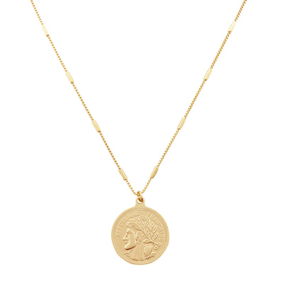 gold coin necklace, gold layered necklace, gold layering necklace